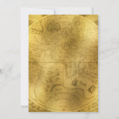 Antique Map Imitats Gold Foil Anpassbare Skripte Save The Date (Rückseite)