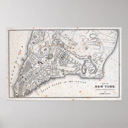 Antique Map of New York Poster (Vorne)