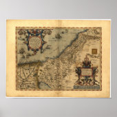 Antique Map of Palestine ORTELIUS ATLAS 1570 A.D. Poster (Vorne)
