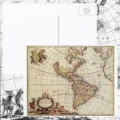 Antique Map of the Americas by Johannes De Ram Postkarte