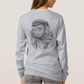 Antique Marble Bulldog Minister Statue in Flat Cap T-Shirt (Rückseite)