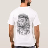 Antique Marble Bulldog Minister Statue in Flat Cap T-Shirt (Rückseite)