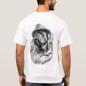 Antique Marble Fireman Rottweiler T-Shirt (Rückseite)