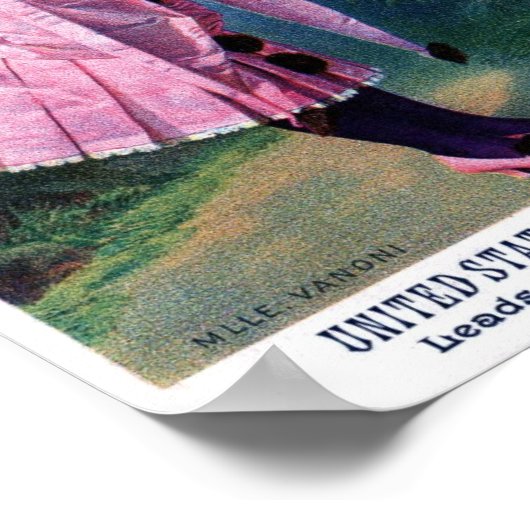 Antique Masquerade Girl Poster (Ecke)