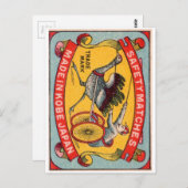 Antique Matchbox Label Ostrich Harness Racing Kobe Postkarte (Vorne/Hinten)