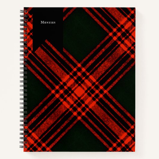 Antique Menzies Jagd Tartan Karierte Muster Notec Notizblock (Vorderseite)
