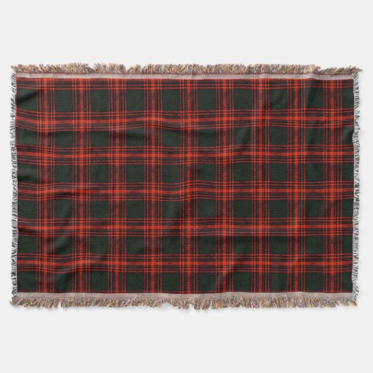 Antique Menzies Jagd Tartan Kariertes Muster Decke (Vorderseite)