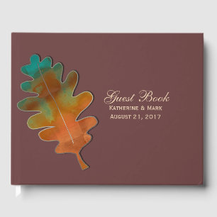 Antique Merlot und Fall Leaf Wedding Gästebuch