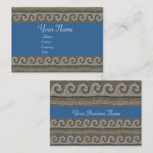 ANTIQUE MOSAIC WAVES Gray Brown Blue Nautic Visitenkarte