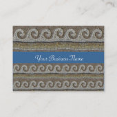 ANTIQUE MOSAIC WAVES Gray Brown Blue Nautic Visitenkarte (Rückseite)