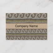 ANTIQUE MOSAIC WAVES Nautical Brown Kraft Paper Visitenkarte (Rückseite)