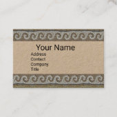ANTIQUE MOSAIC WAVES Nautical Brown Kraft Paper Visitenkarte (Vorderseite)