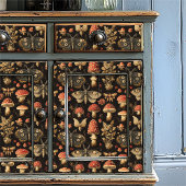 Antique Moth Botanical Curio Vintage Mushroom Seidenpapier