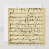 Antique Music Theme Hochzeit Einladung (Rückseite)
