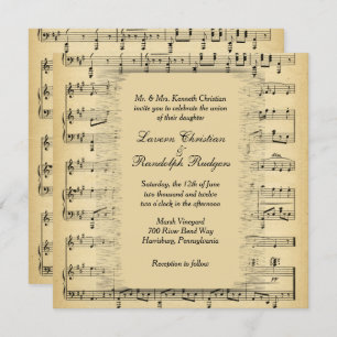 Antique Music Theme Hochzeit Einladung