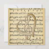 Antique Music Theme Hochzeit Einladung (Rückseite)