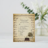 Antique Music Theme with Entree Choice RSVP Karte (Stehend Vorderseite)
