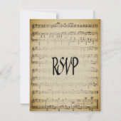 Antique Music Theme with Entree Choice RSVP Karte (Rückseite)