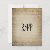 Antique Music Theme with Entree Choice RSVP Karte (Rückseite)