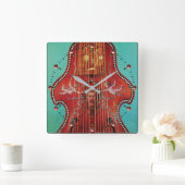 ANTIQUE MUSIKINSTRUMENTE,LYRA DA GAMBA Music Quadratische Wanduhr (Zuhause)