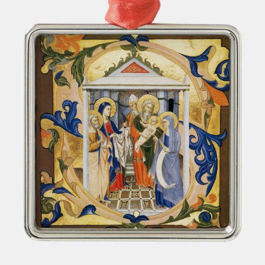 ANTIQUE-NATIVITÄTSPARKMENT ORNAMENT AUS METALL (Vorne)