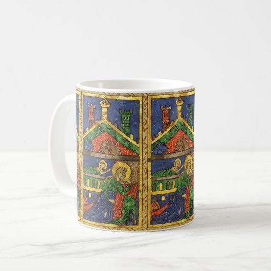 ANTIQUE NATIVITY CHRISTMAS PARCHMENT KAFFEETASSE (Vorderseite Links)