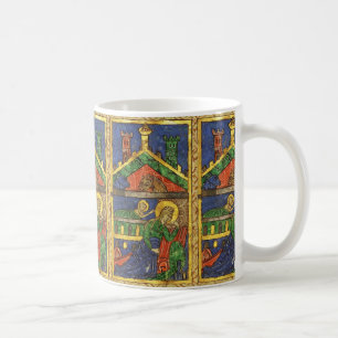ANTIQUE NATIVITY CHRISTMAS PARCHMENT KAFFEETASSE