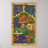 ANTIQUE NATIVITY CHRISTMAS PARCHMENT POSTER (Vorne)