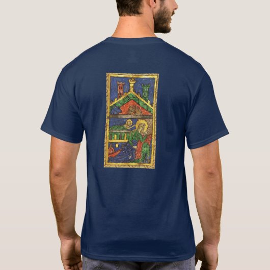 ANTIQUE NATIVITY CHRISTMAS PARCHMENT T-Shirt (Rückseite)
