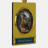 ANTIQUE NATIVITY PARCHMENT MONOGRAM Weihnachten Banner-Ornament Gold (Rechts)