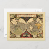 Antique Nautic World Map Postkarte (Vorne/Hinten)