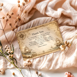 Antique Nautical Map Birthday Dankeskarte