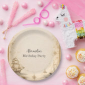 Antique Nautical Map Birthday Pappteller (Party)