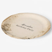 Antique Nautical Map Birthday Pappteller (Schrägansicht)