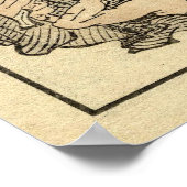 Antique Ninja & Samurai Manga von Katsushika Hokus Poster (Ecke)