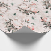 Antique Nostalgic Redouté Rose Blume Bouquets Geschenkpapier (Ecke)