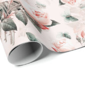 Antique Nostalgic Redouté Rose Blume Bouquets Geschenkpapier (Rolleneckpunkt)
