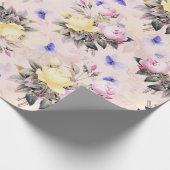 Antique Nostalgic Redouté Rose Blume Bouquets Geschenkpapier (Ecke)
