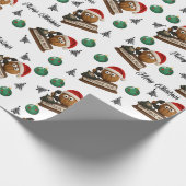 Antique Nut With Retro Phone Christmas Pattern Geschenkpapier (Ecke)