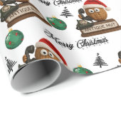 Antique Nut With Retro Phone Christmas Pattern Geschenkpapier (Rolleneckpunkt)