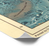 Antique Ocean Relief World Map: Yellow Continents  Poster (Ecke)