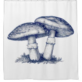 Antique of mushroom drawing duschvorhang (Vorderseite)