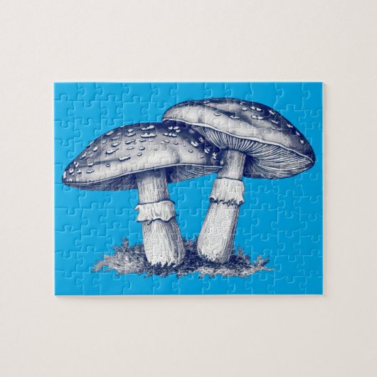 Antique of mushroom drawing puzzle (Horizontal)