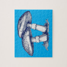 Antique of mushroom drawing puzzle