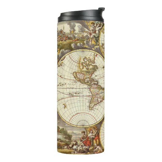 Antique Old World Map by Frederick de Wit, c. 1680 Thermosbecher (Nach links gedreht)