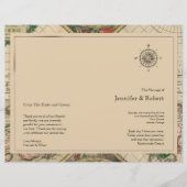 Antique Old World Map Hochzeitsprogramm (Vorderseite)