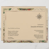 Antique Old World Map Hochzeitsprogramm (Vorne/Hinten)
