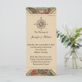 Antique Old World Map Hochzeitsprogramm Programm (Stehend Vorderseite)