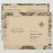 Antique Old World Map Hochzeitsprogramm Thalia (Vorne/Hinten)