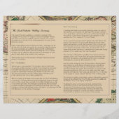 Antique Old World Map Hochzeitsprogramm Thalia (Rückseite)